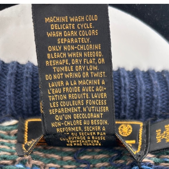 VTG Eddie Bauer Mens Geometric Pattern Crew Neck Sweater Cotton Made in USA XL - Picture 5 of 8